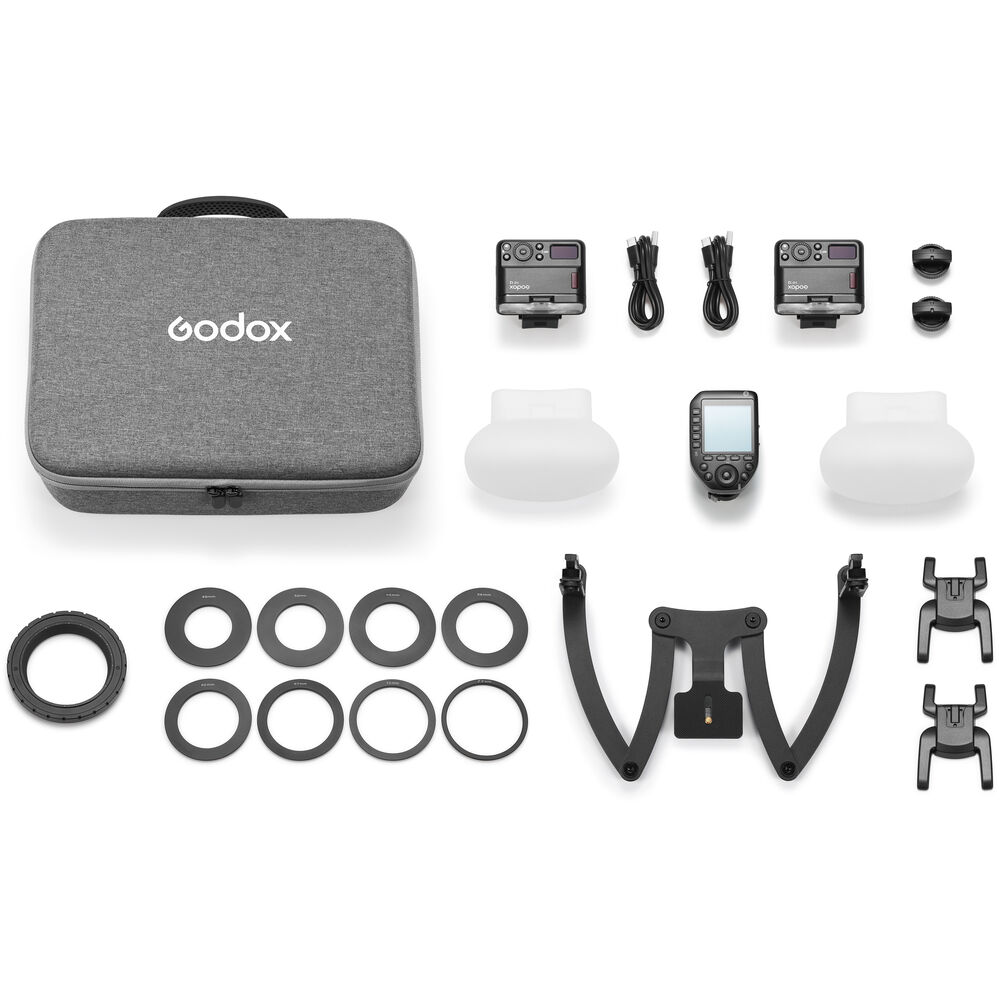 Godox MF12-DK2 Dental Macro Flash Kit za Canon, dva blica, nosač i okidač - 1